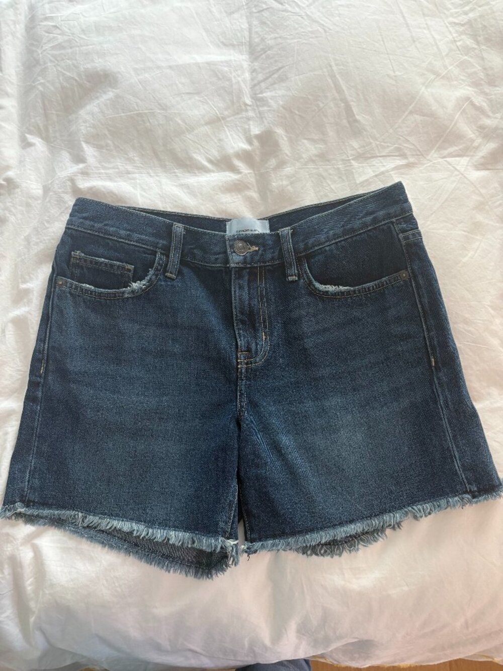 Current Elliott 100% Cotton Dark Wash Denim Cutoff Shorts Size 26